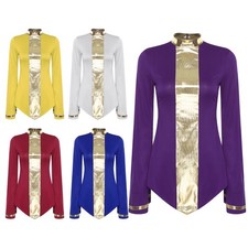 Womens Dancewear Celebration Tops Metallic Blouse Flared Praise Tunic Dance