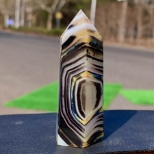 56G Natural striped agate stone mineral column Crystal Mineral tower Specimen