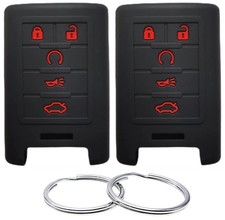 Silicone Rubber Key Fob Cover Compatible with 5 Buttons 2006-2015 Cadillac ...