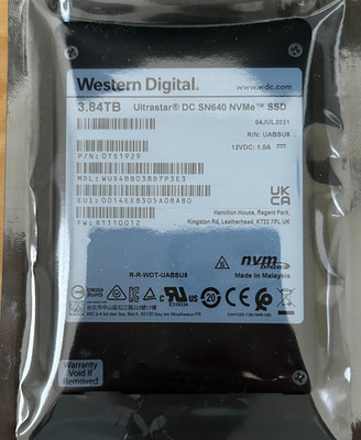 WUS4BB038D7P3E1 WD Ultrastar DC SN640 3.84TB SSD 2.5'' PCIe U.2 3.0 NVMe