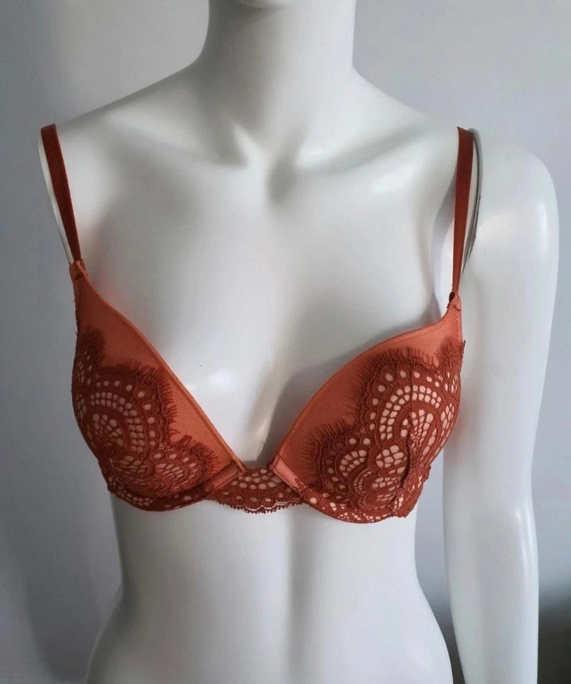 Victorias Secret BH 32 D/70 D Push Up 75c Rose Victoria's Unterwäsche Spitze  - Bild 1 von 4