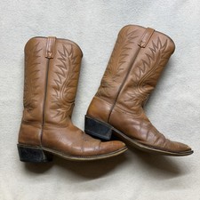 Vintage Acme Cowboy Boots 9 D USA Made 70s 80s Blonde Leather 94492 Circle A