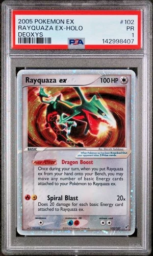 PSA 1 2005 Pokemon EX Deoxys Rayquaza EX Holo Foil 102/107 Rare