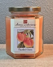 Vintage Home Interiors & Gifts Peaches and Cream Scented Jar Candle 1980s 1990s