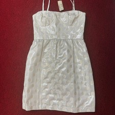 NWT American Eagle Women's Dress Shiny Pearl Removable Straps Strapless - Sz 4