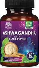 Organic Ashwagandha 1950mg w/ Black Pepper for High Absorption & Stress Support