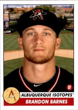 2015 Albuquerque Isotopes Choice #10 Brandon Barnes Orange California CA Card