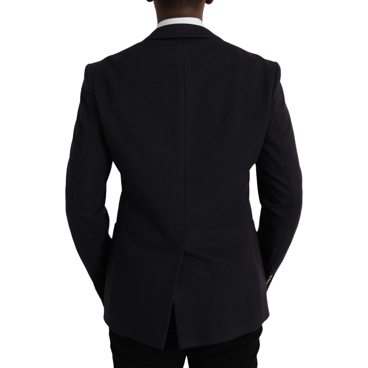 【関税&送料込】Dolce&Gabbana Cropped Double-Breasted Black DOLCE & GABBANA Blazer Dark Blue Crown Bee Double Breasted