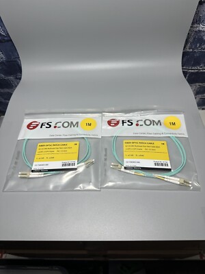 2pc LC/UPC - LC/UPC Duplex OM3 50/125 Multimode Fiber Patch Cable 2.0mm 1M Each