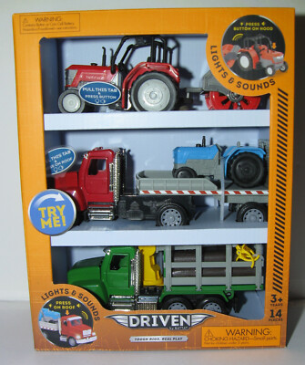 NEW Driven By Battat 3 Pc Micro Countryside Fleet Toy Vehicle Set