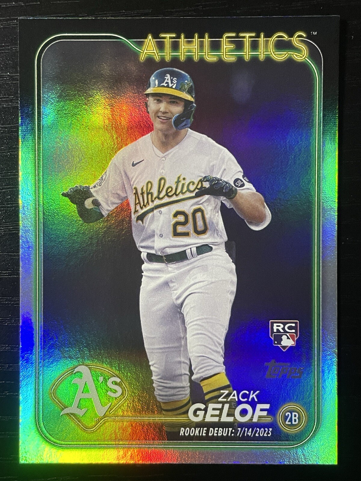 2024 Topps Update Series Zack Gelof RC Rookie Card Rainbow Foil Athletics US131