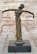 Bronze Sculpture **DEAL** Art Deco 9" Tall Dancer Signed Chiparus Statue
