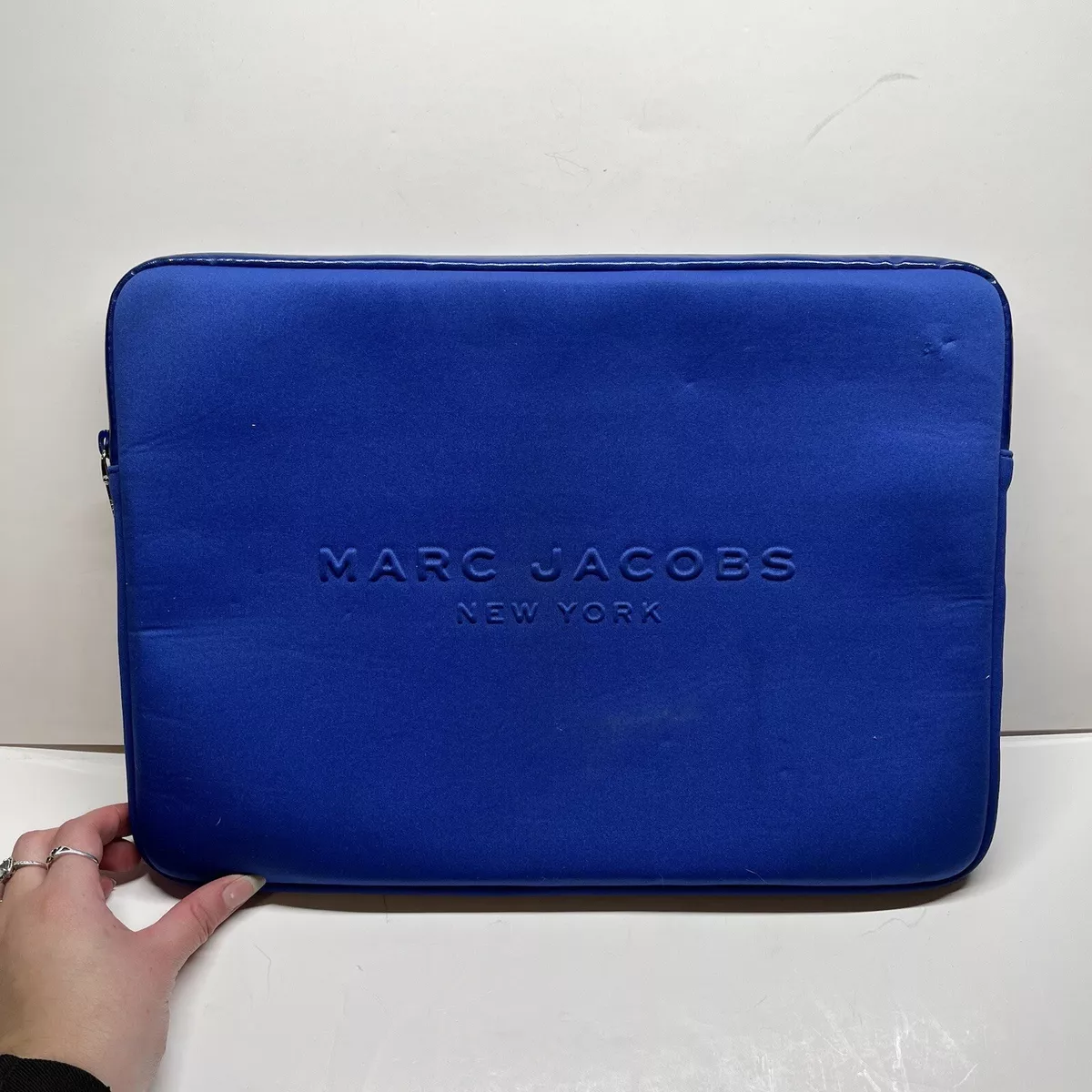 Marc Jacobs Laptop Sleeve Blue Embossed Zip Pouch eBay