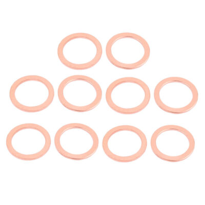 10 Pcs 32mm x 24 mm x 2 mm Flat Ring Copper Crush Washer Sealing Gasket Fastener