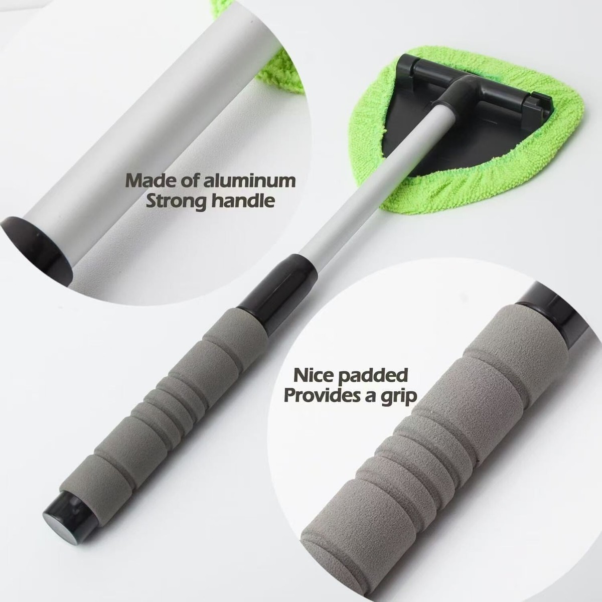 Microfiber Windshield Cleaner Wand - Extendable Car Window Cleaning Tool, Anti-Fog, 2025 Model