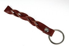 Maroon Handmade Braided Leather Key Chain Ring Tether Super High Quality Lasts