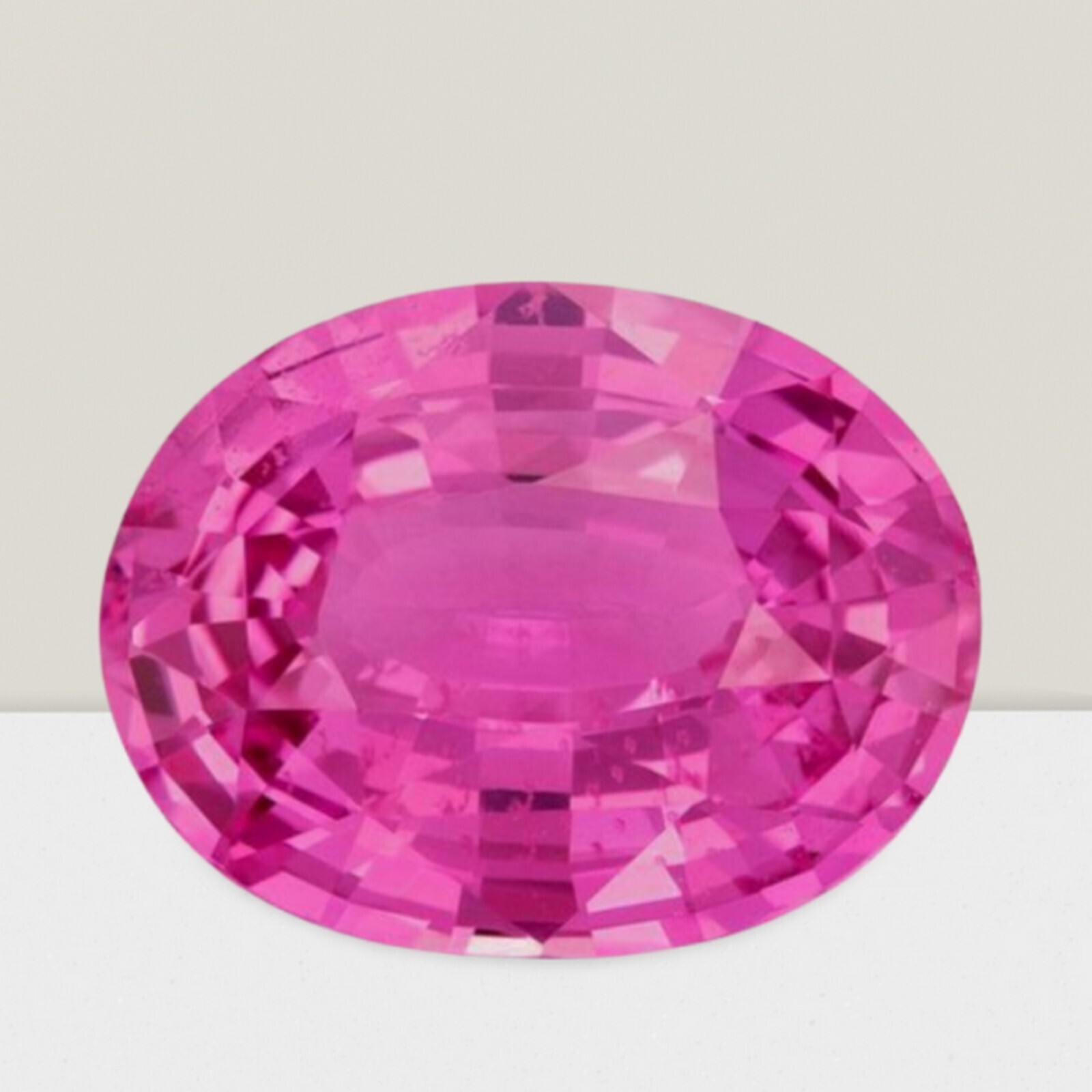 Pink Sapphire Oval Cut Gemstone 9 Cts - 16x12 mm Lustrous Loose Gem