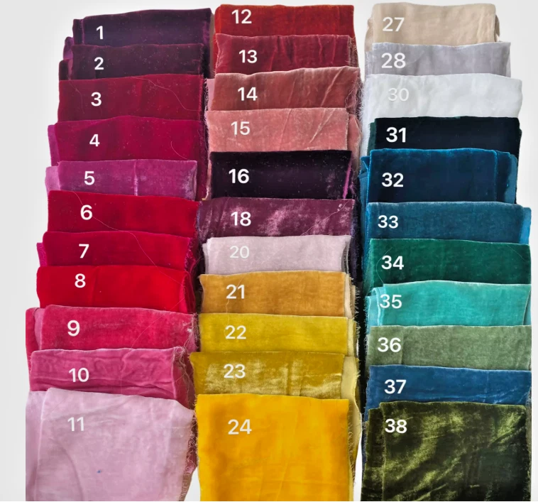 Silk Velvet Scraps Velvet Fabric Swatches Velvet Pieces Velvet Ribbon Velvet - Image 3 of 4