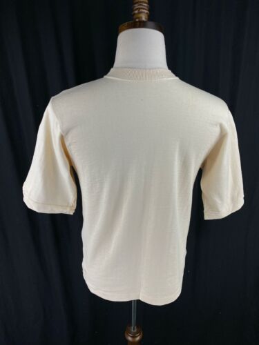 50s 60s Rawlings Heavy Knit Athletic Blank Jersey Shirt Tee Cream Vtg Rare Small - Picture 8 of 11