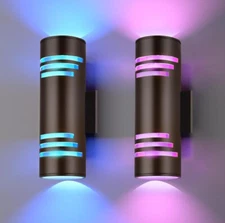 Smart WiFi Outdoor Wall Lights Exterior 2 Pack, Up and Down Porch Lights Ambi...