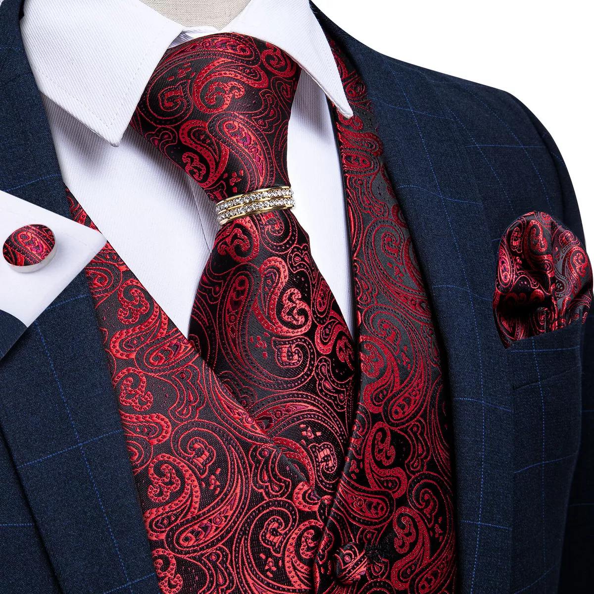 Burgundy paisley best sale waistcoat
