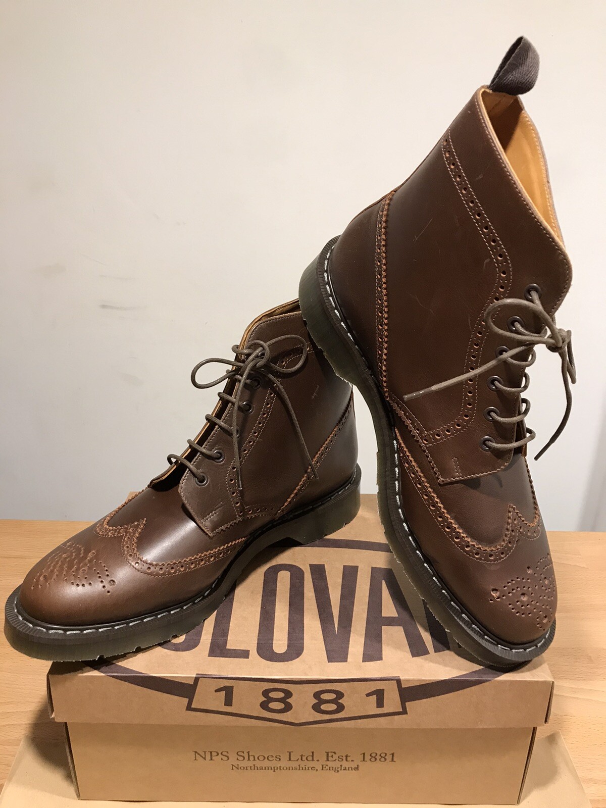 NPS SOLOVAIR Brown Leather Brogues 