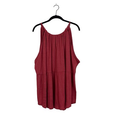 Maurices Top Women's Size 2X Brick Red Halter with Tie Back Sleeveless  Summer