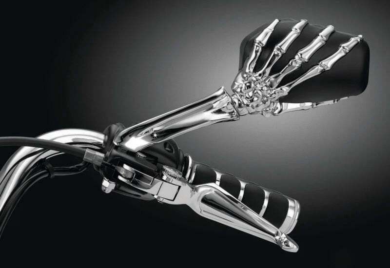 Kuryakyn Skeleton Hand Mirrors Chrome/Black - Image 2 of 2