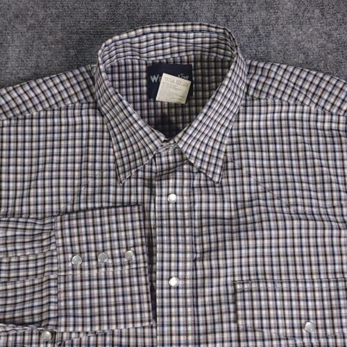 Wrangler Shirt LT Large Tall Long Sleeve Pearl Snap Multicolor Check Western  - Picture 1 of 12