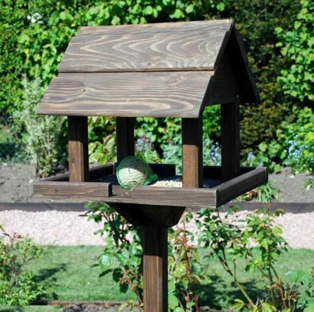 Premium Wooden Bird Table Garden Birds Feeder Feeding Station