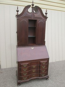 54649 Van Sciver Cherry 2 Pc Block Front Secretary Desk Bookcase