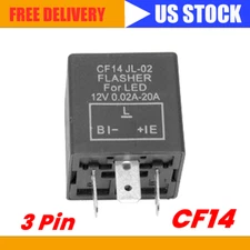 1 Pcs Turn Signal Hazard LED Flasher Relay CF14 3Pin,Fix Fast Hyper-flash