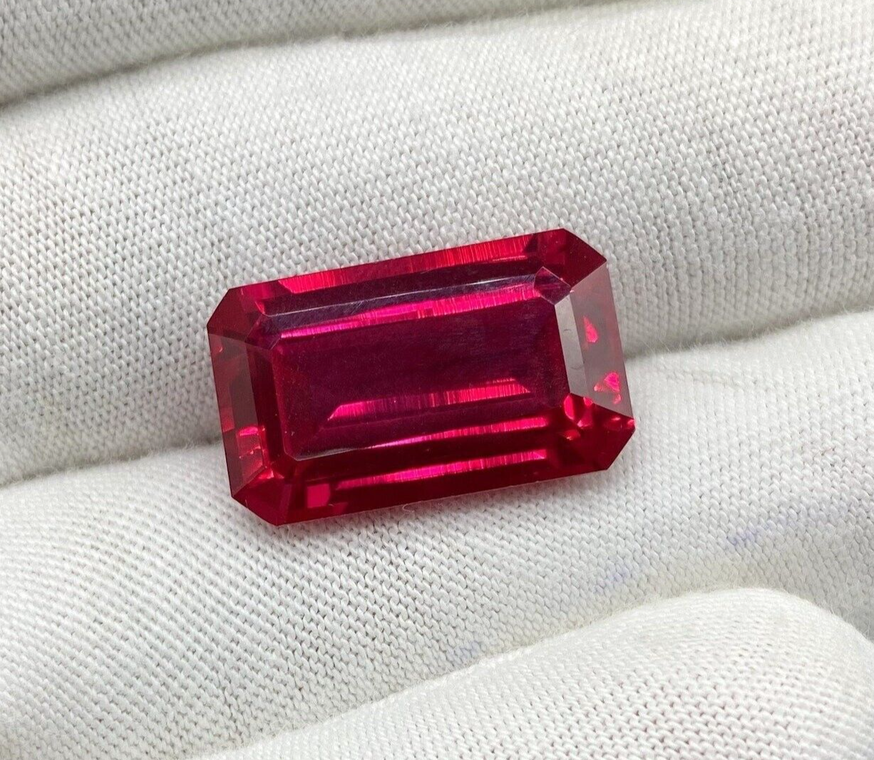 Certified 10+ Carat Natural Flawless Burmese Red Ruby Loose Gemstone Emerald Cut