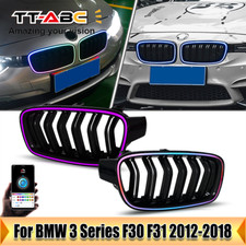 Front Bumper Kidney Grill Grille W Rgb Led For 2012-2018 Bmw 3-series F30 F31