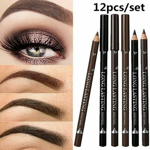 12 PCS Waterproof Eye Brow Eyeliner Eyebrow Pen Pencil Lasting Makeup Tool Set - Picture 2 of 13