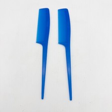GOODY 1980s Vintage Blue Comb Unbreakable Rat Tail Teasing Hair Retro 8" X2