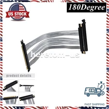 PCIE 4.0 X16 Riser Cable High Speed Flexible Double Sided 180 Degree GPU