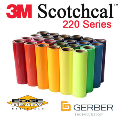 3M 220 Scotchcal 15'' x 50yd Full Roll of Punched Gerber Print/Cut Ready Vinyl