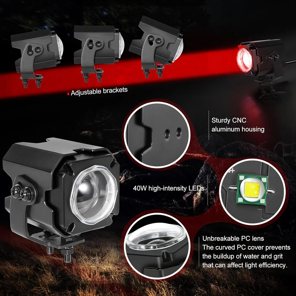 2 x para Arctic Cat Wildcat 1000 RGBW LED Laser Whip Light Pods Offroad com Controle Remoto - Imagem 2 de 4