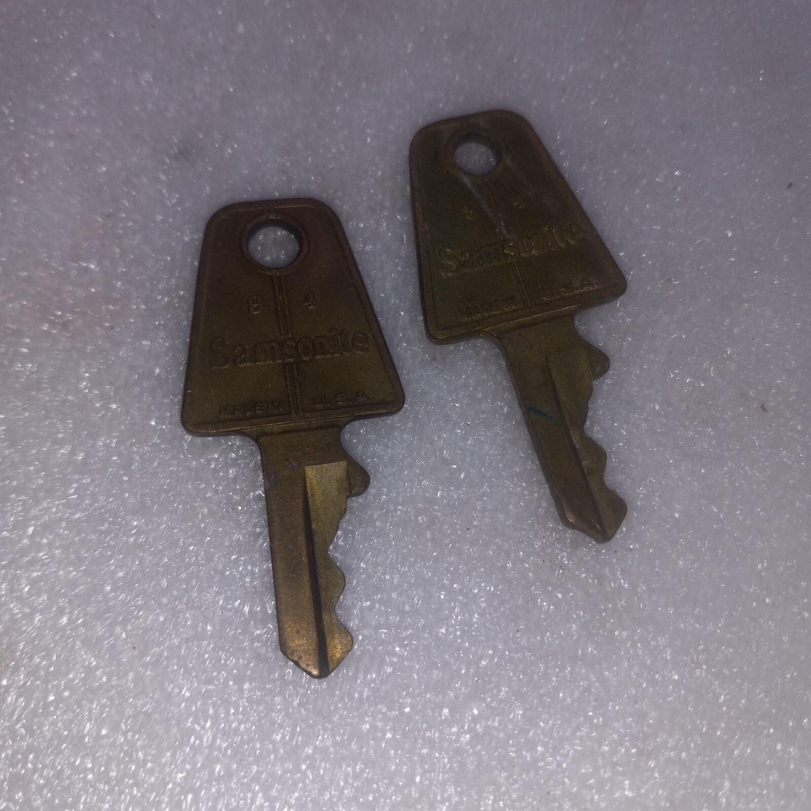 PAIR OF Samsonite Luggage Key Number 94 Vintage Brass eBay