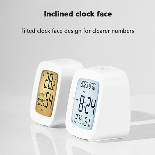 Lcd Display Multifunction Clock Humidity Monitor Table Clock Led Alarm Clock - Picture 3 of 16