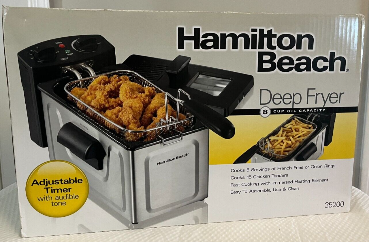 Hamilton Beach 8 Cup OIL Deep Fryer 35200 new in box Adjustable Timer