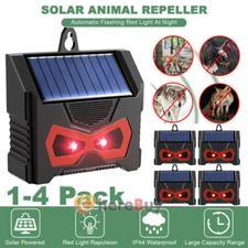 Ultrasonic Animal Pest Repeller Solar Powered Repellent Cat Dog Motion Deterrent