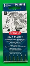 Derwent Line Marker Pens 6 Pack New Black Fineliner 0.05 0.1 0.2 0.3 0.5 0.8mm