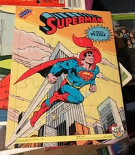 EUC Superman 1984 Super Powers Craft Master frame tray 15 Pieces Jigsaw puzzle 