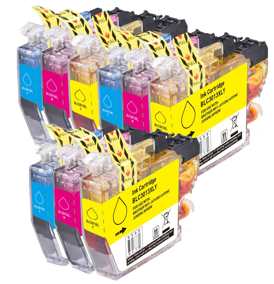 Cartucce Inchiostro Compatibili Per Brother LC3013 - Nero, Ciano, Giallo, Magenta - Per MFC-J491DW, J497DW, J690DW