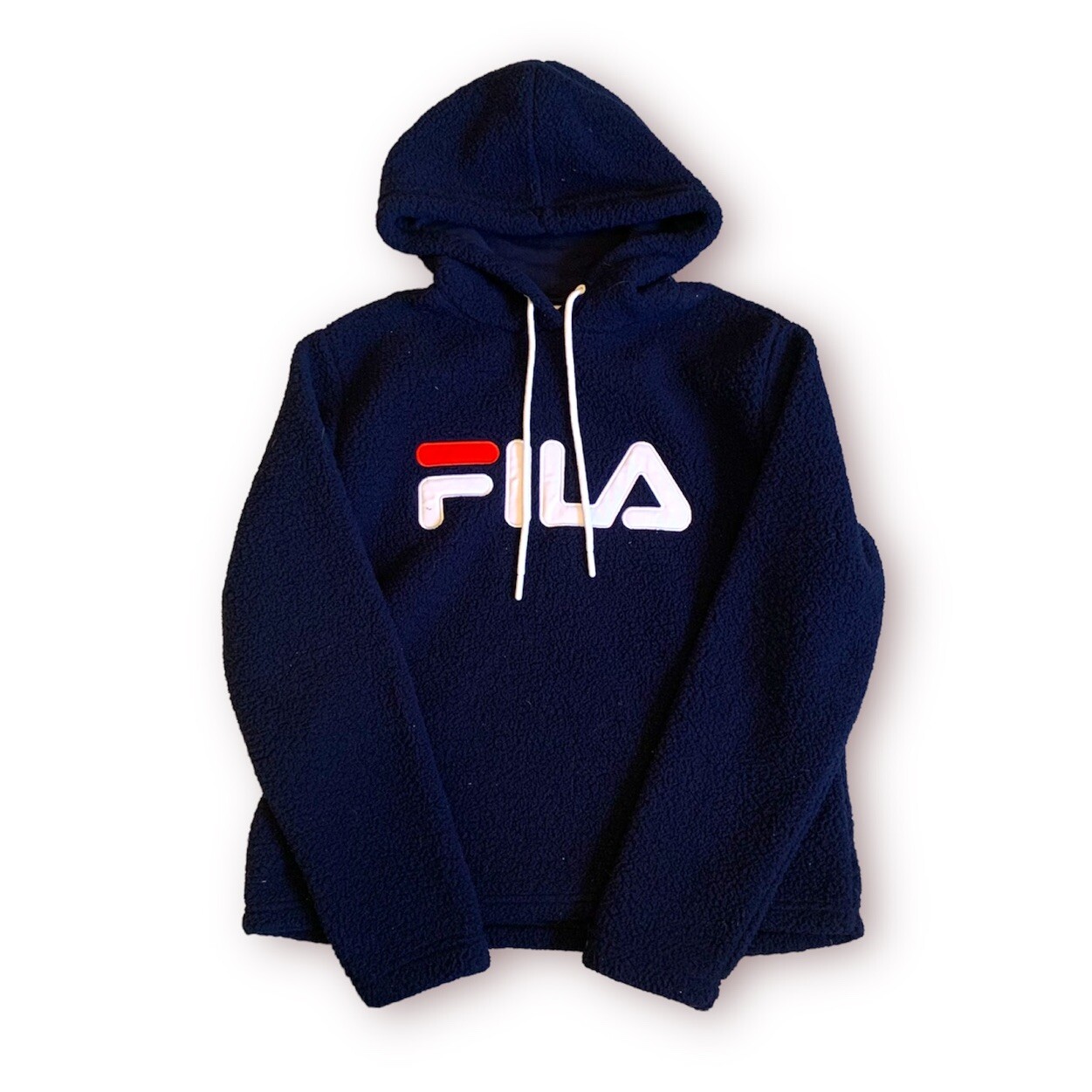 Felpa con cappuccio Fila donna logo navy Josephine Sherpa morbida tempo libero taglia M