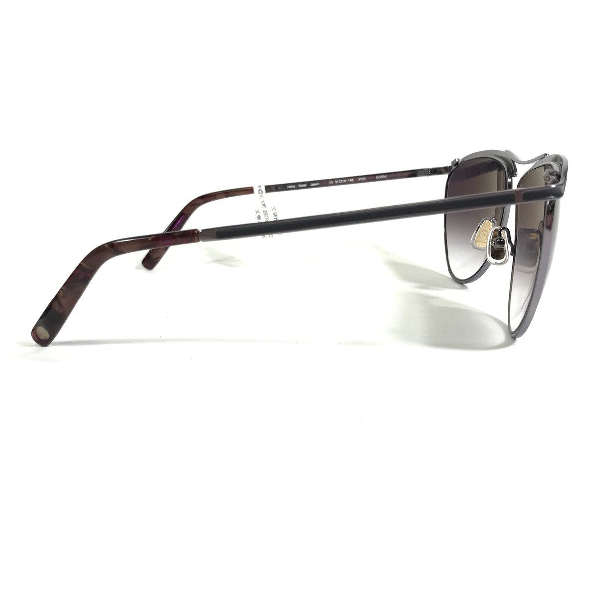 Morgenthal Frederics Sunglasses 3103 DARIA Gray Round Frames with Purple Lenses Morgenthal Frederics Sunglasses & Sunglasses Accessories for  main image 4