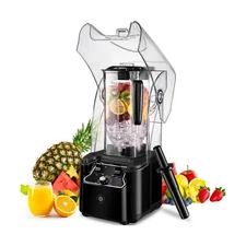 Commercial Blender for Smoothies 2200W With Soundproof Cover, 2200 ML, 15 Spe...