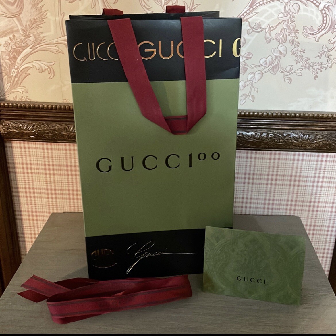 Gucci Gift Bag, Red Gucci Ribbon & Receipt Envelope-NEW | eBay